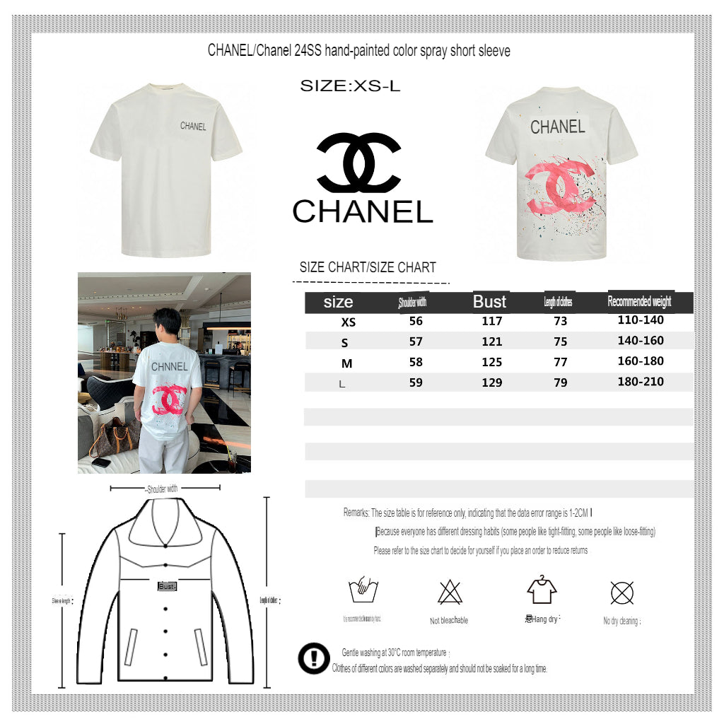 Ch*el pink splash logo t-shirt