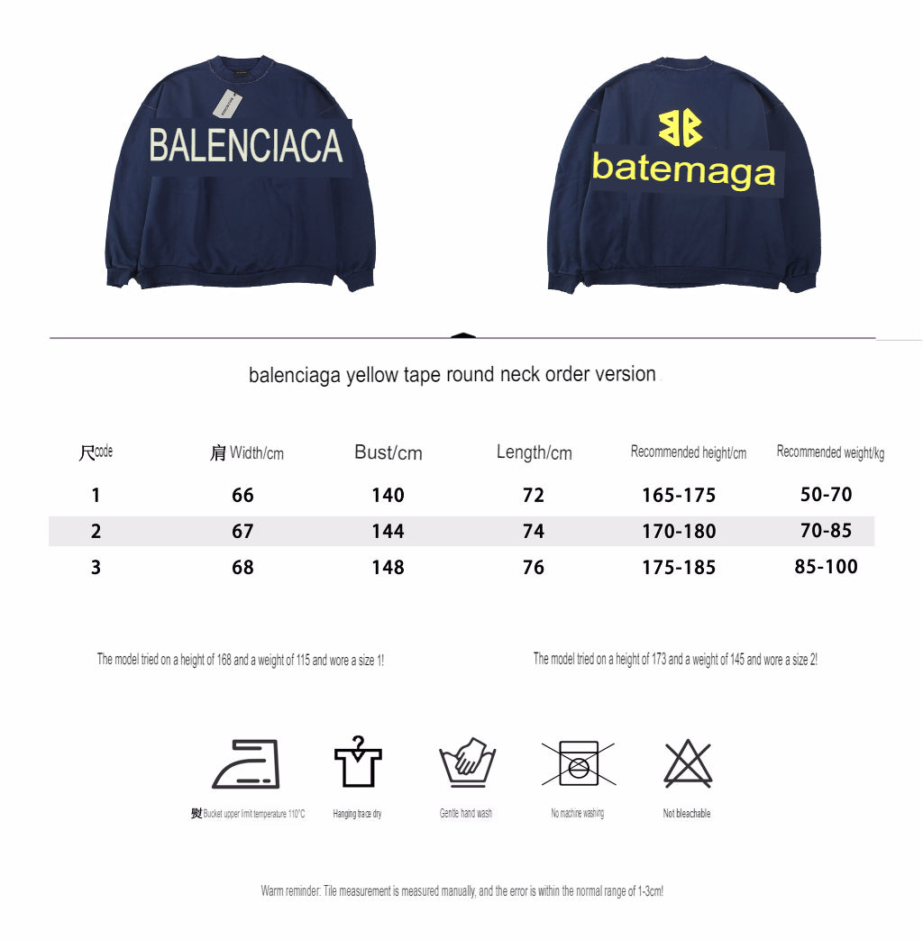 Ba*len*cia*ga navy blue crewneck