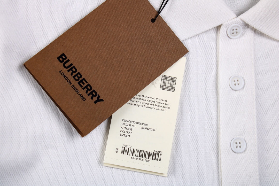 B**rry embroidered knight polo - white