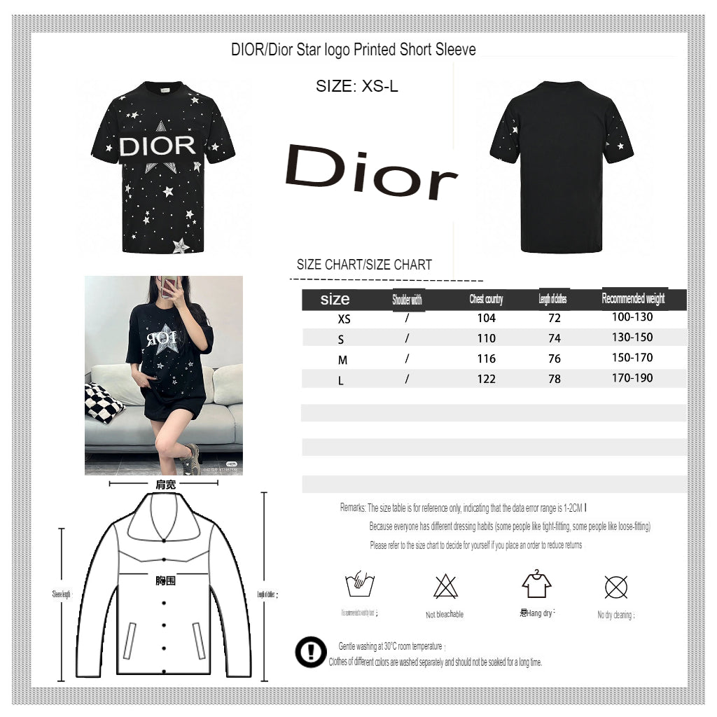 D*or star graphic black t-shirt