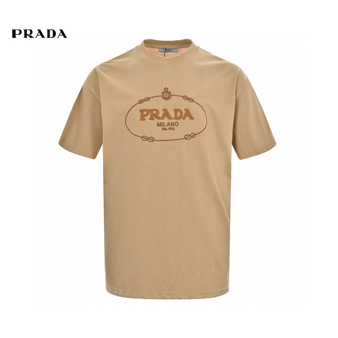 Pra*a milano beige logo t-shirt