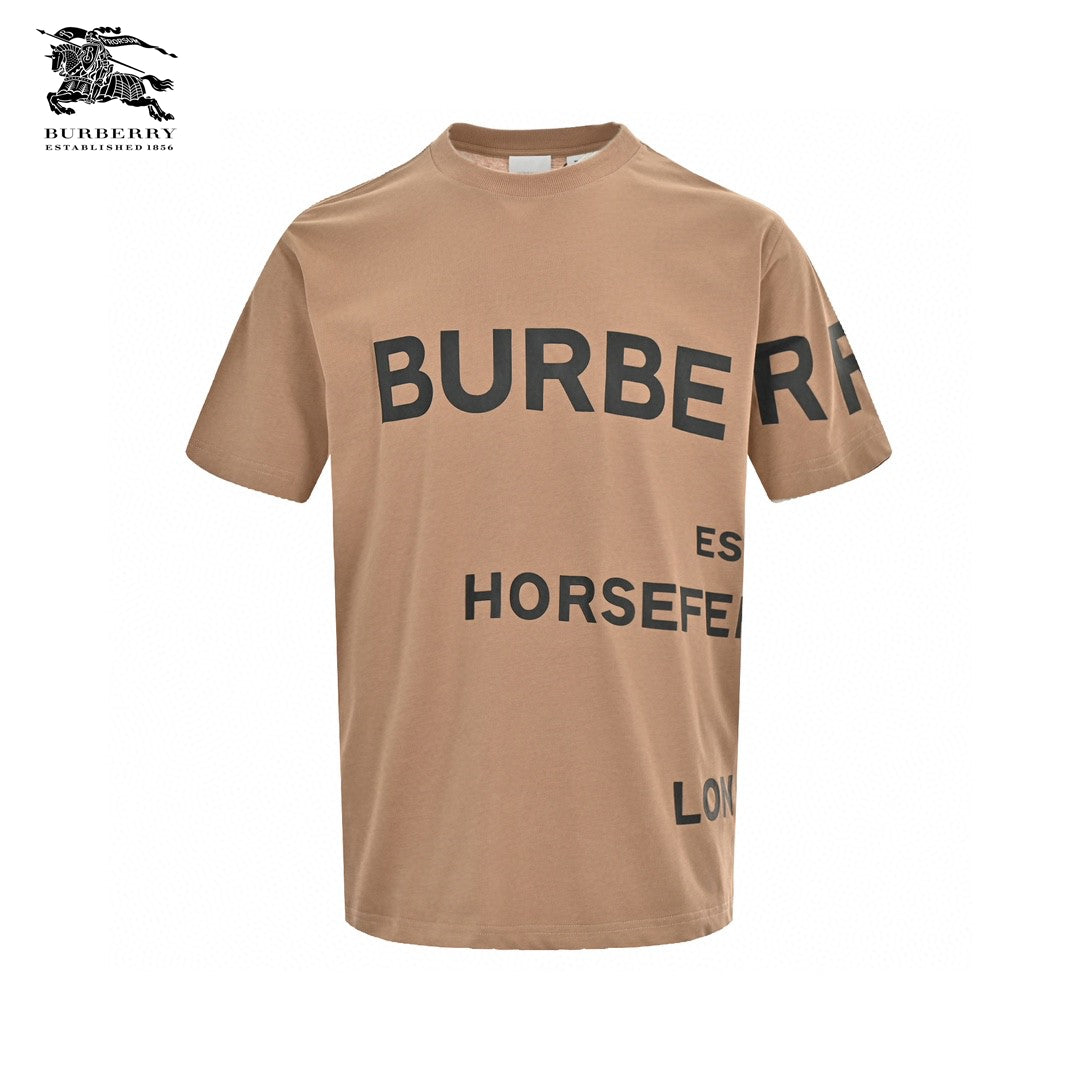 B**rry beige t-shirt with graphic text