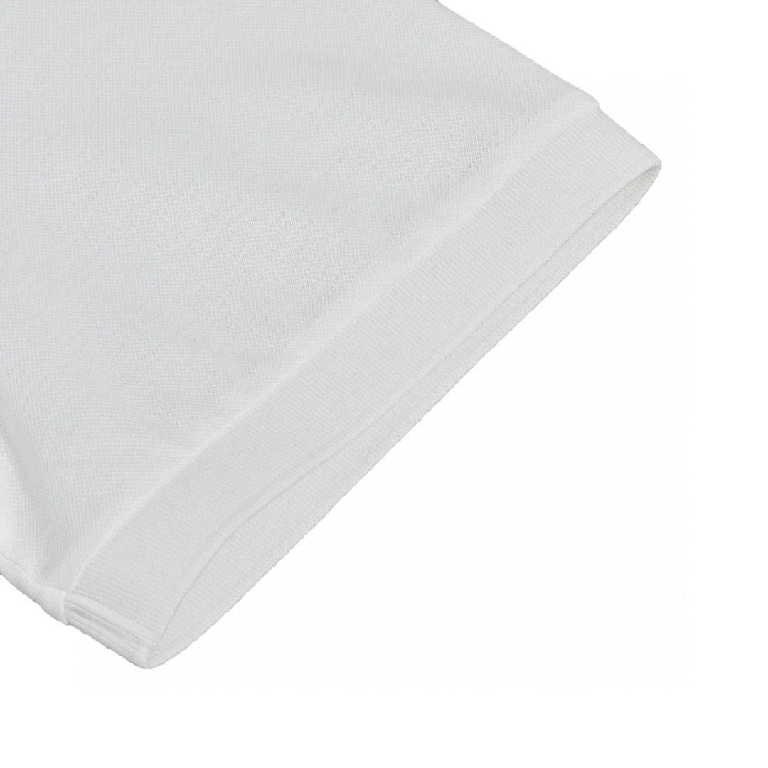 B**rry striped collar white polo shirt