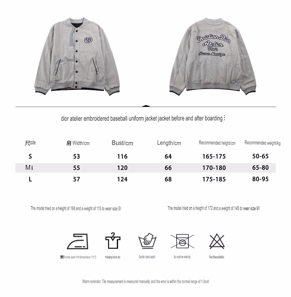 D*or striped bomber jacket - grey