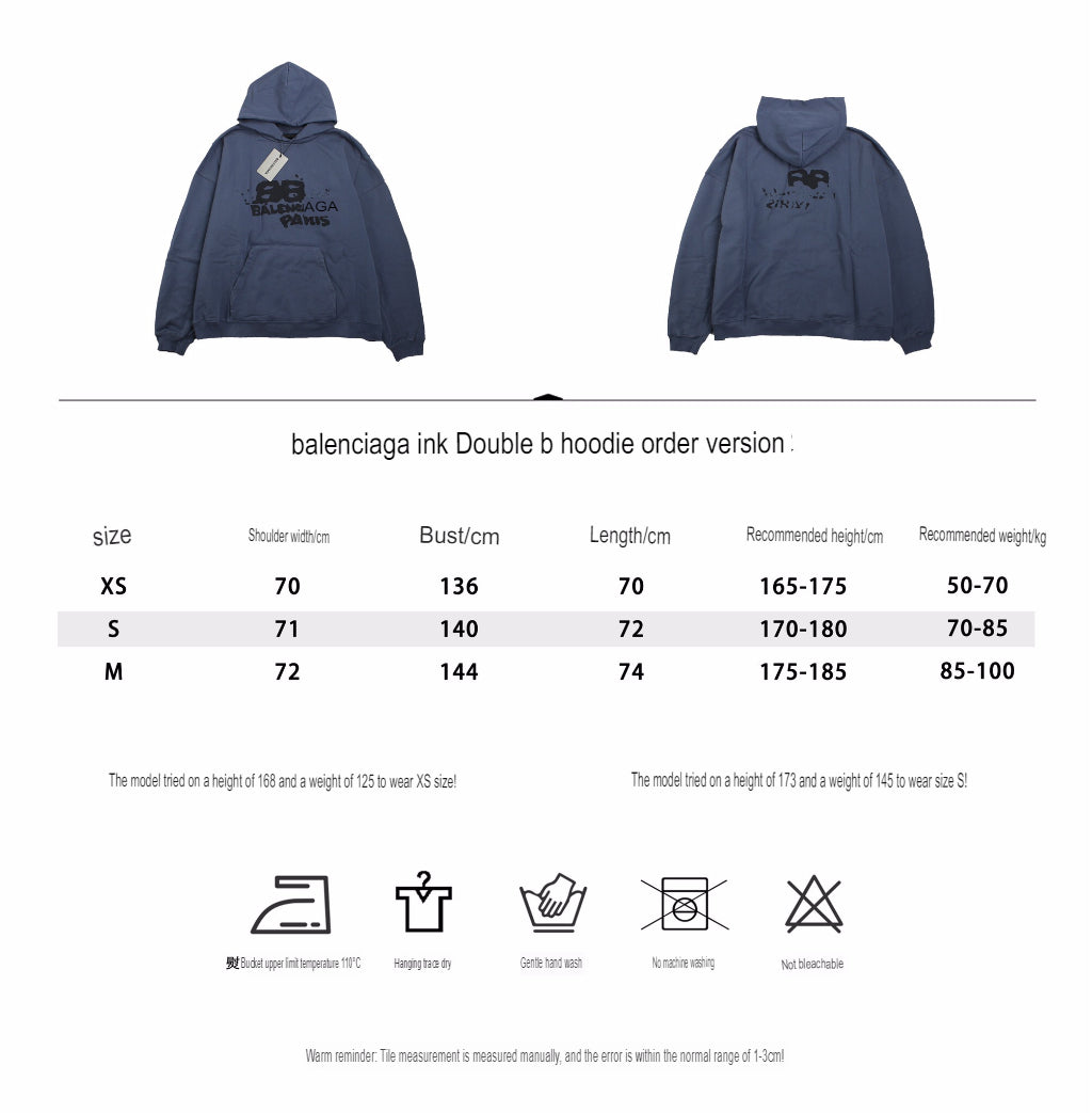 Ba*len*cia*ga paris graffiti hoodie - blue