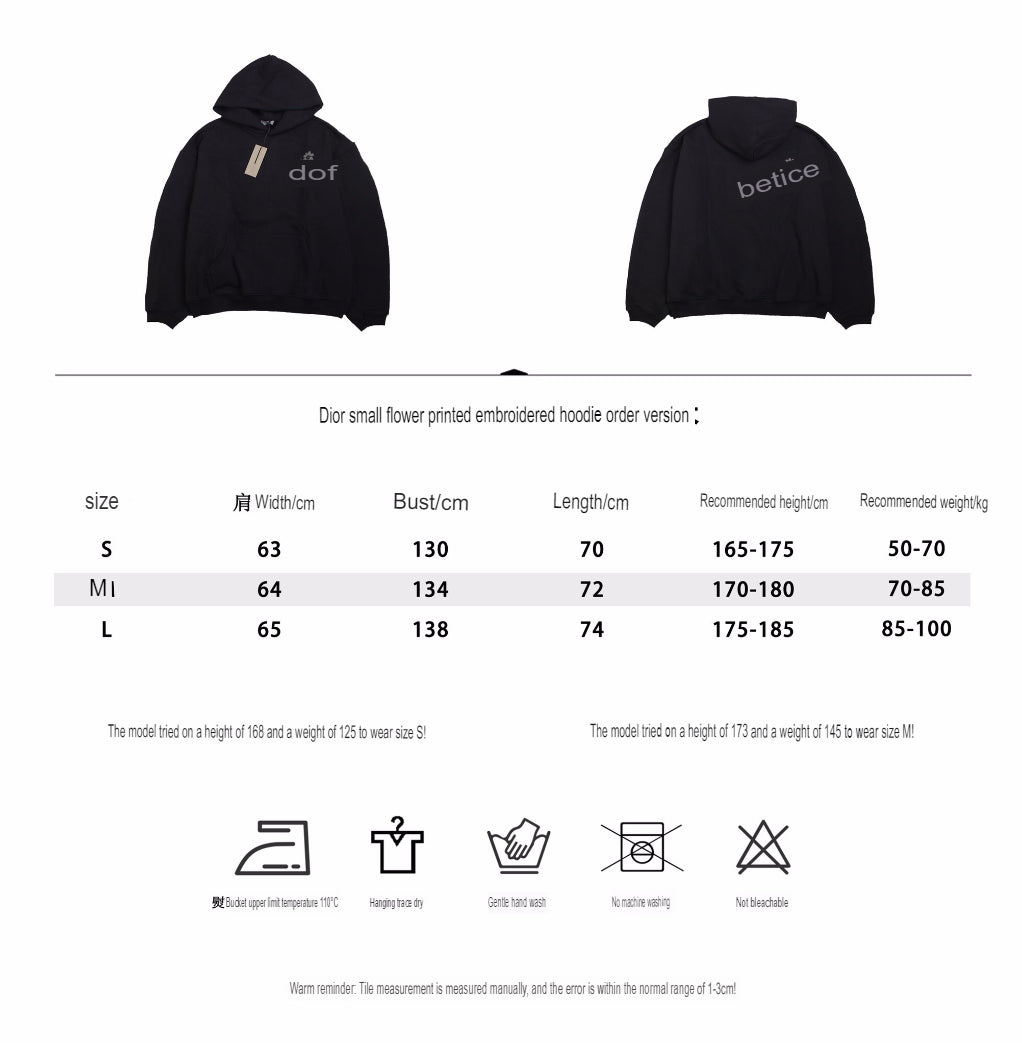 D*or flower logo hoodie - black