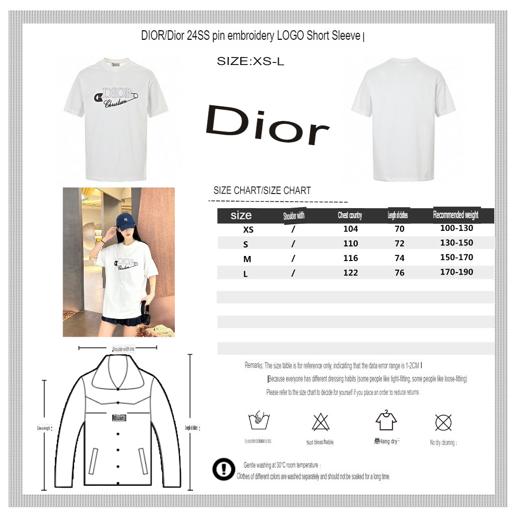 D*or safety pin logo t-shirt