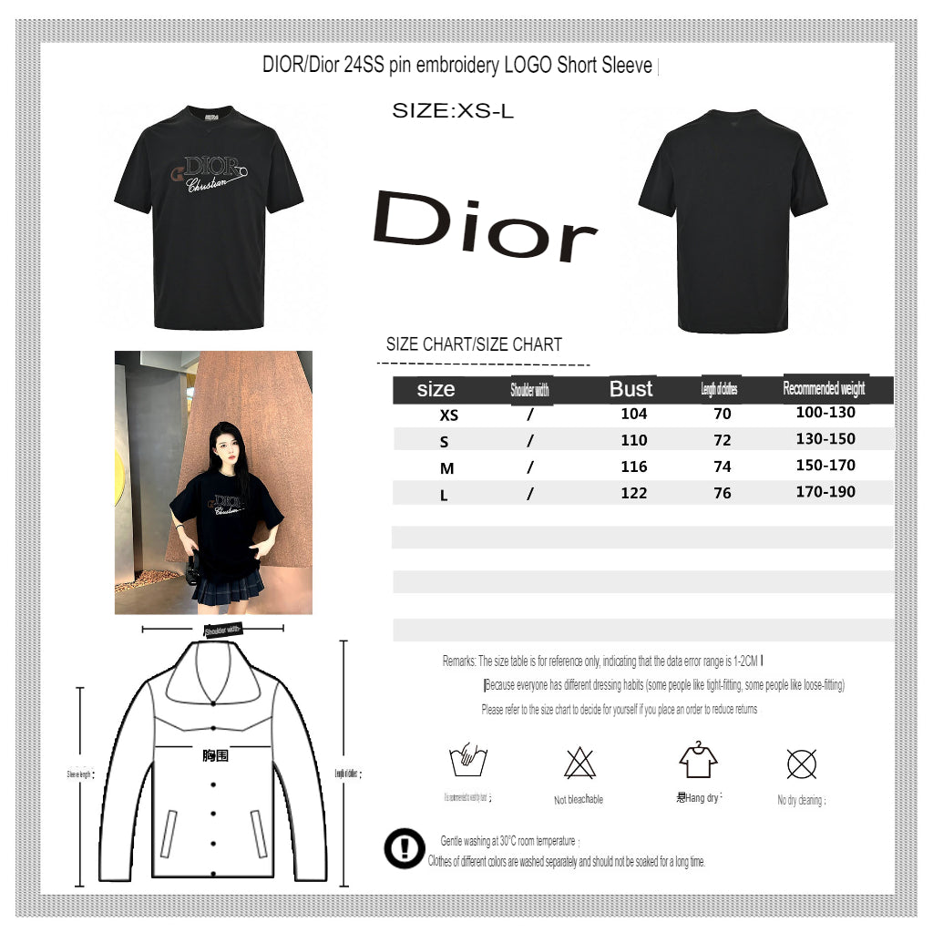 D*or safety pin logo black t-shirt
