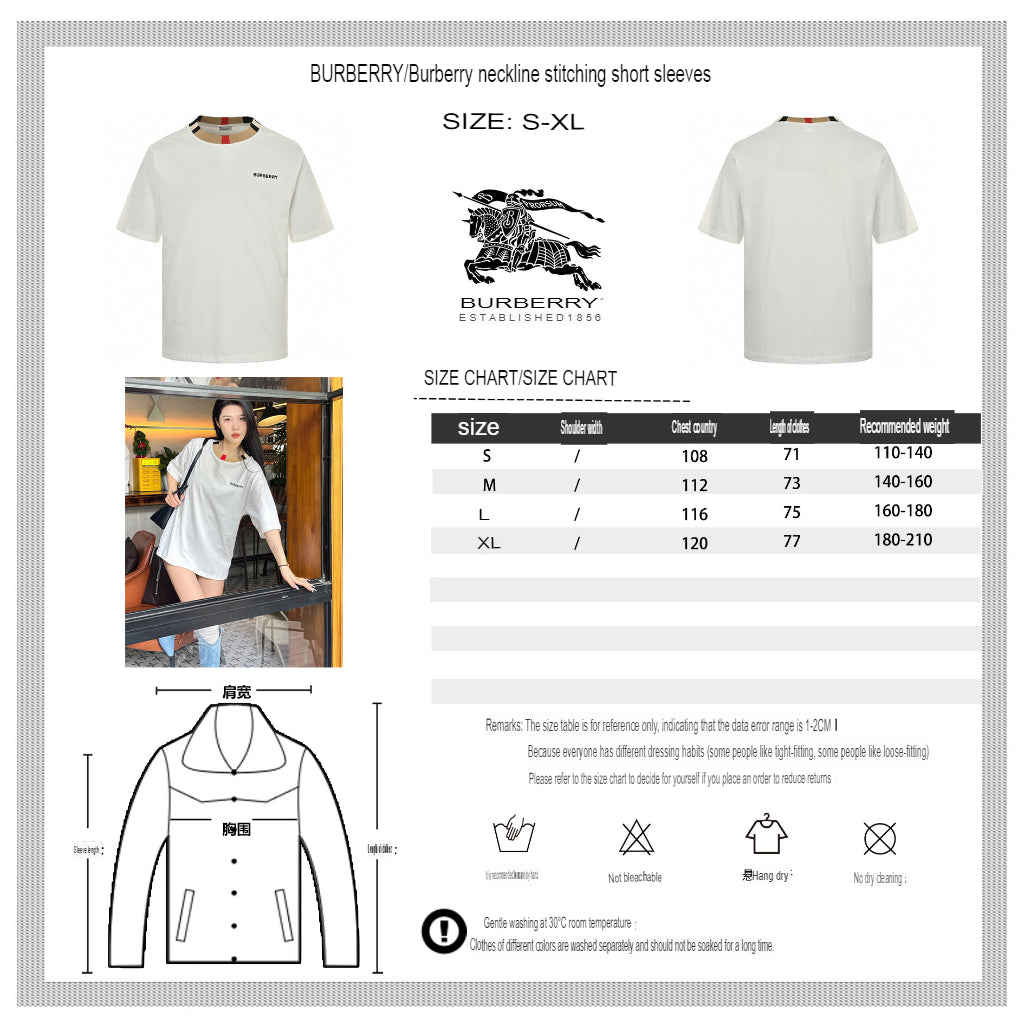B**rry check collar t-shirt in white