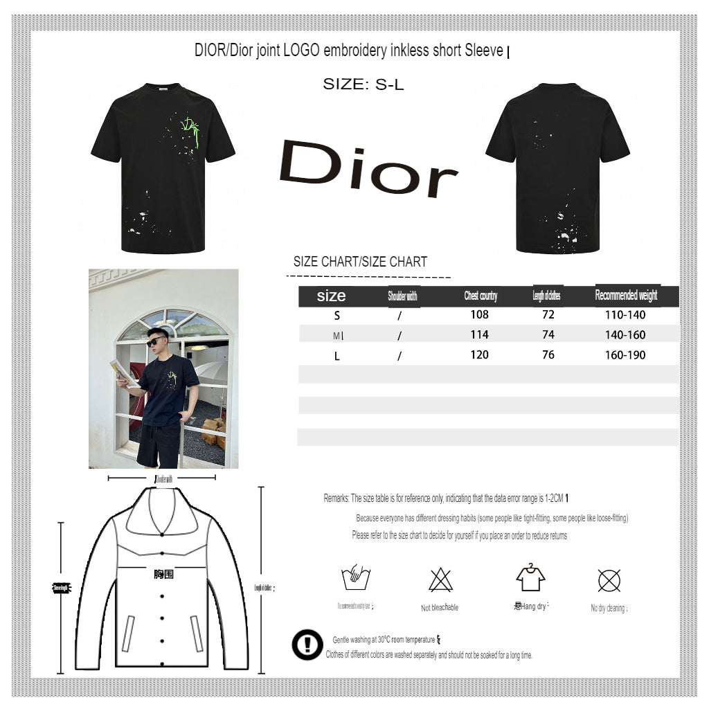 D*or artistic splatter t-shirt (black)