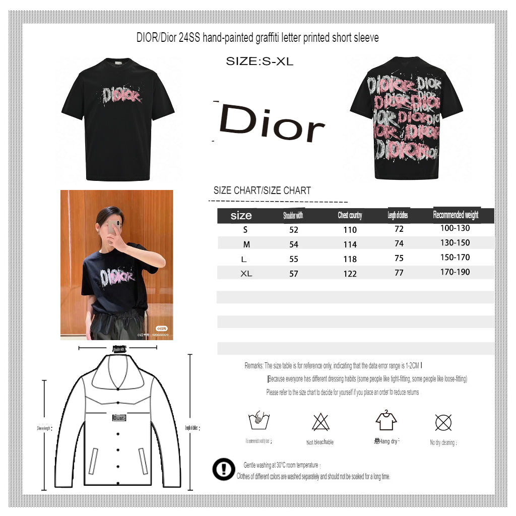 D*or graffiti logo t-shirt in black