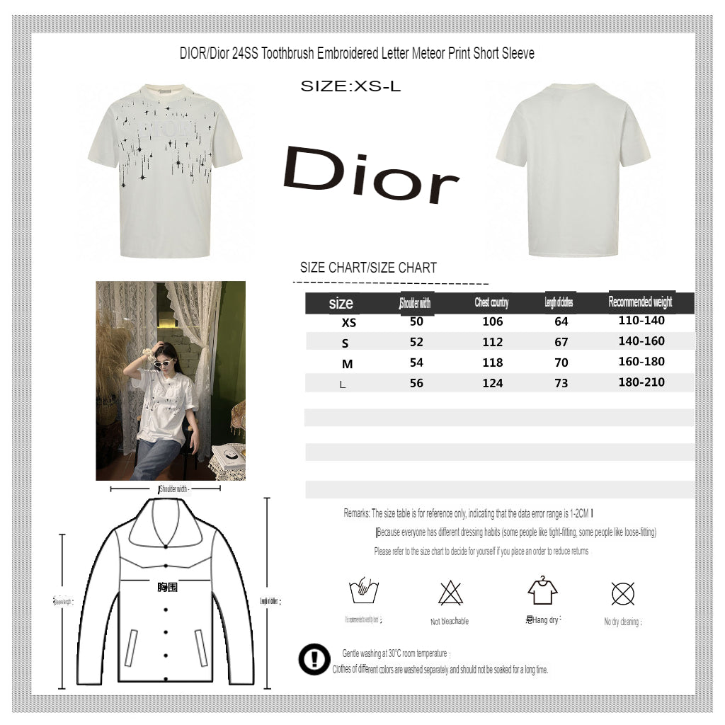 D*or starry sky t-shirt in white