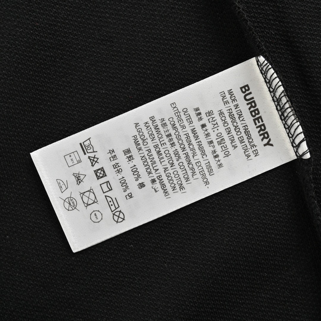 B**rry polo shirt with check collar (black)
