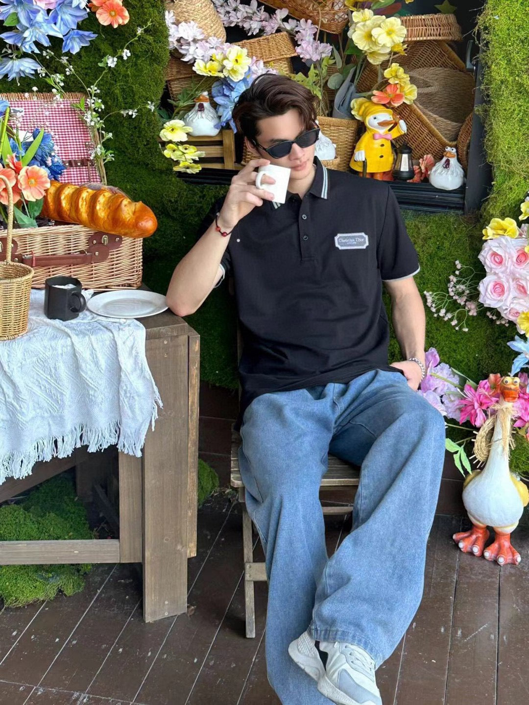 D*or polo shirt (black)