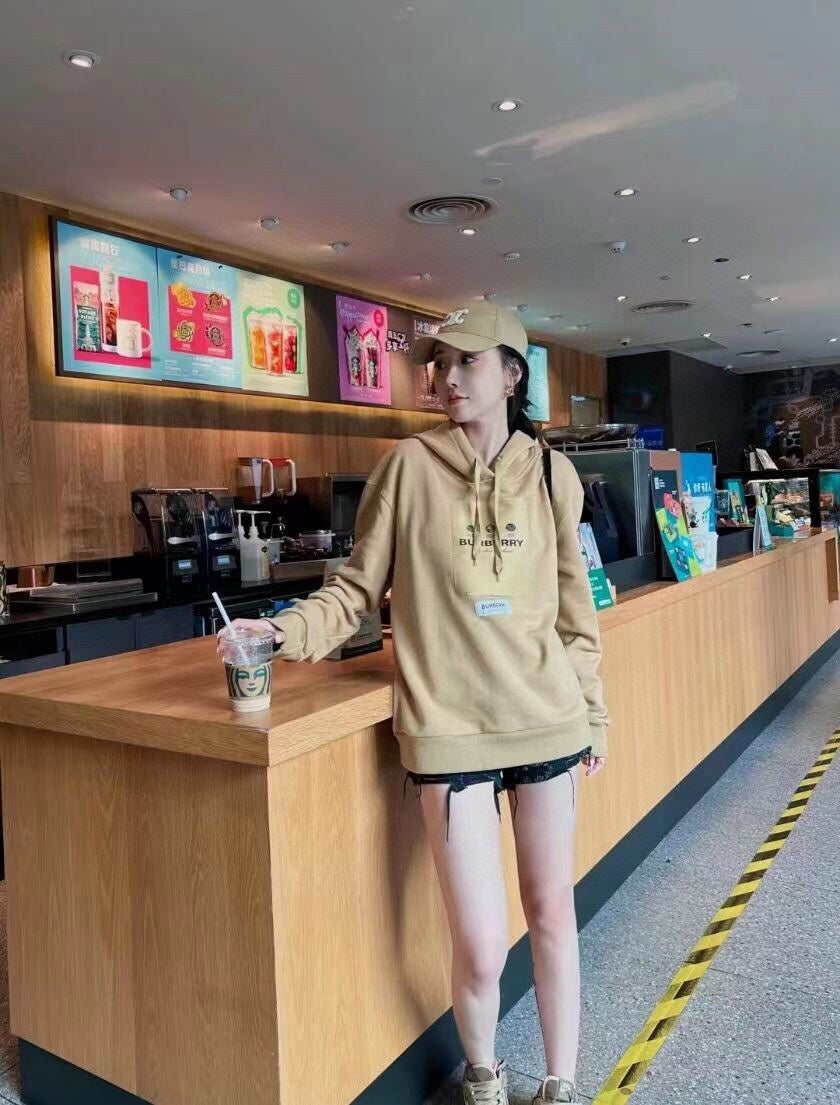 B**rry brown hoodie with logo patch