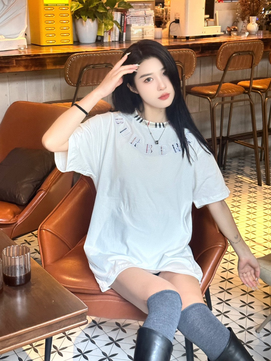 B**rry logo collar detail t-shirt