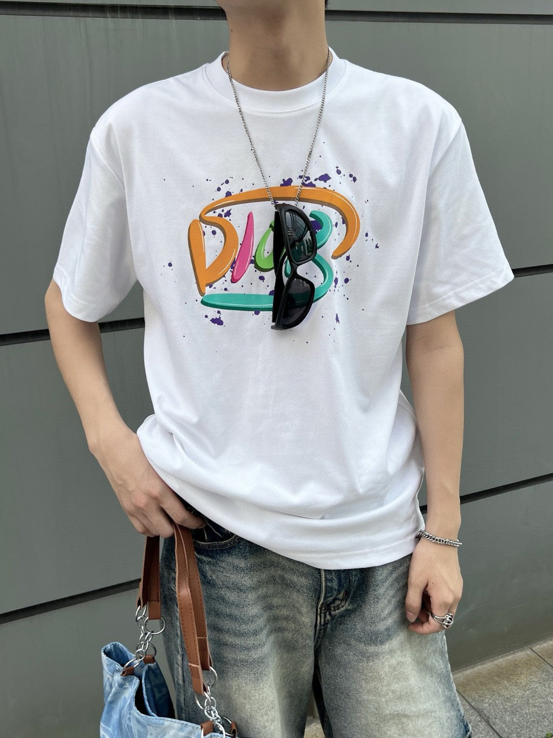 D*or multicolor logo white t-shirt