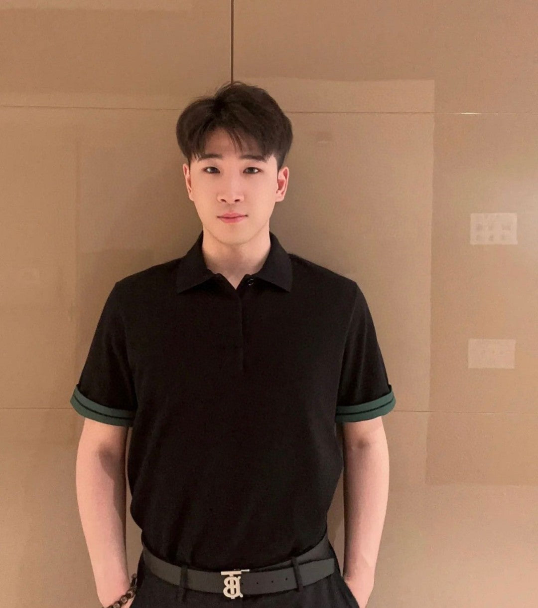 B**rry stripe cuff polo shirt