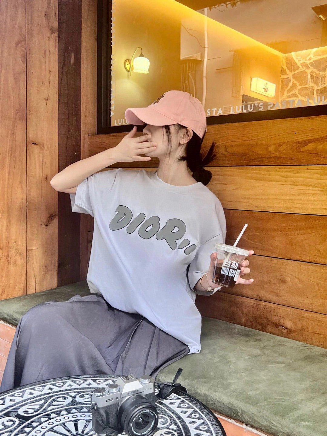 D*or oversized logo white t-shirt