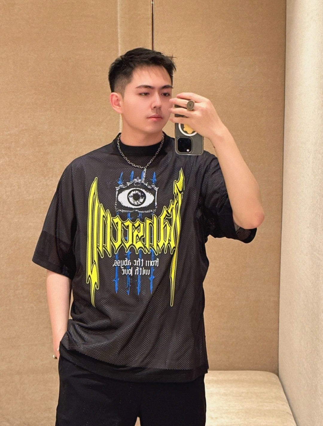 B**rry gothic mesh t-shirt (black)