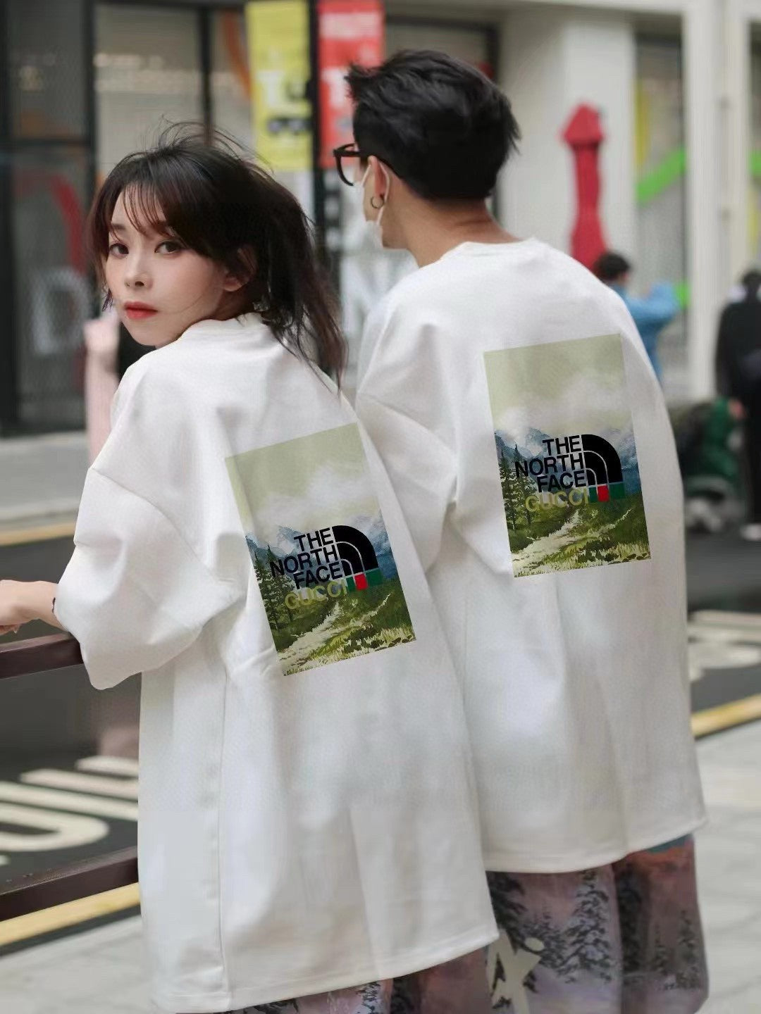the n0*h F**e x g*u*i nature print t-shirt