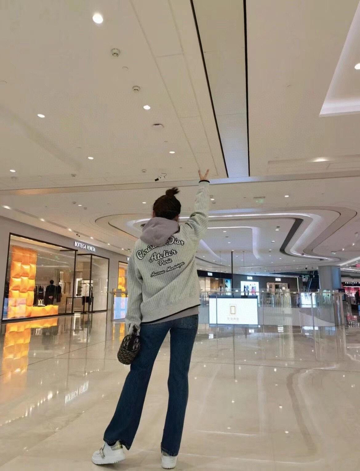 D*or striped bomber jacket - grey