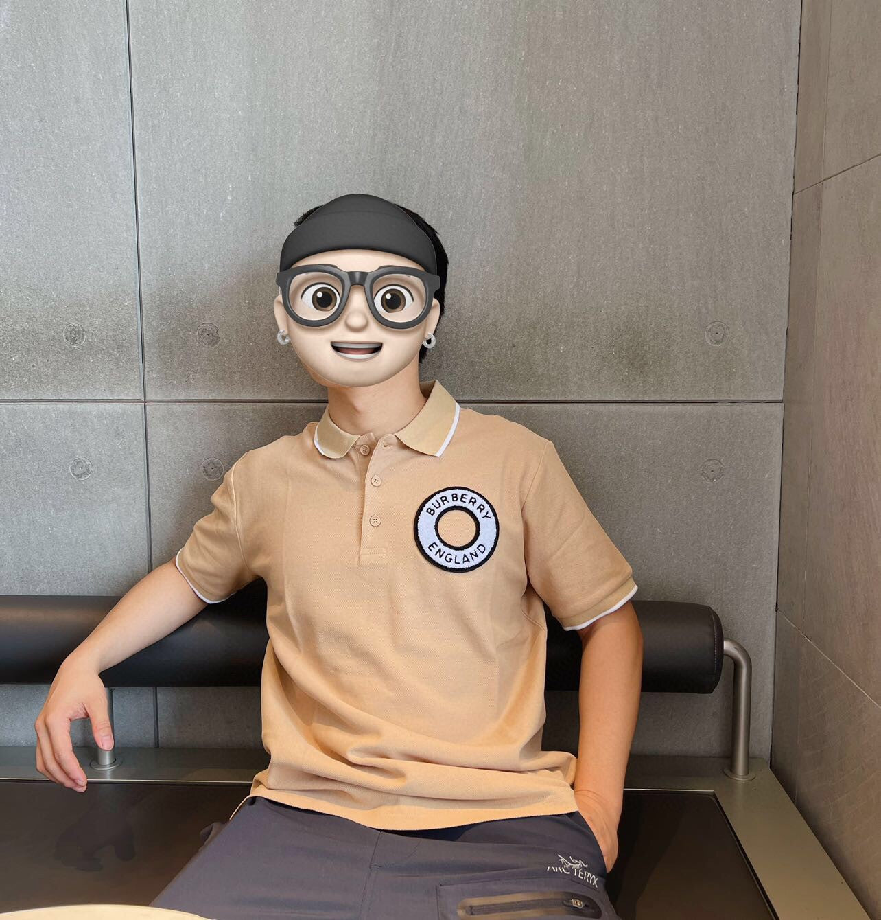B**rry textured polo shirt in beige