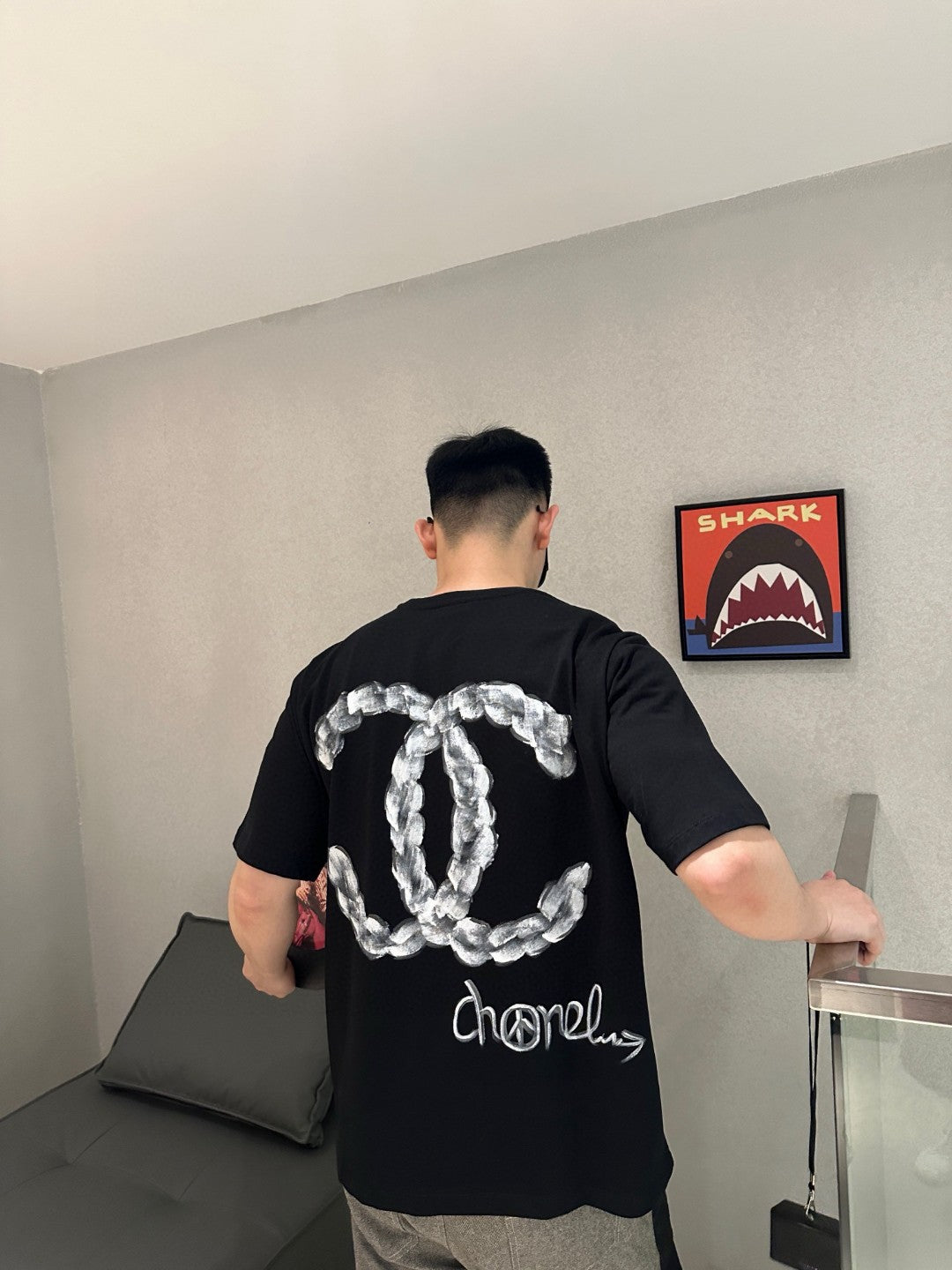 Ch*el cloud logo t-shirt in black