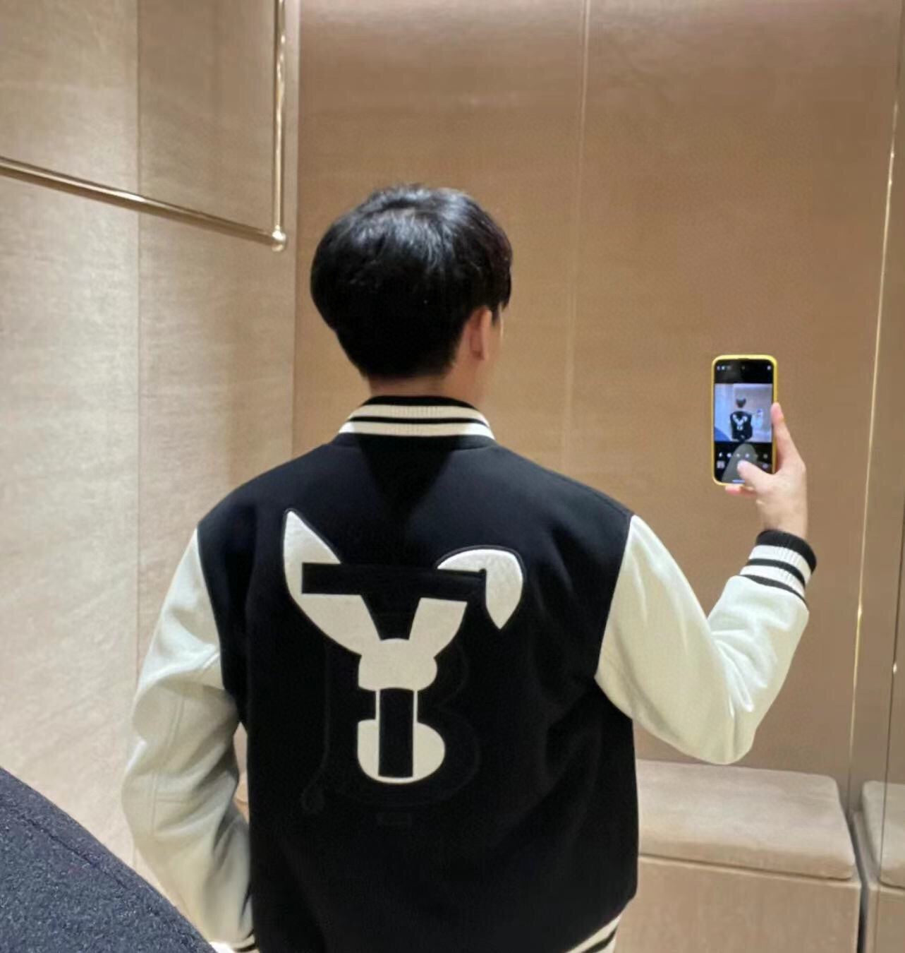 B**rry varsity jacket - black and white