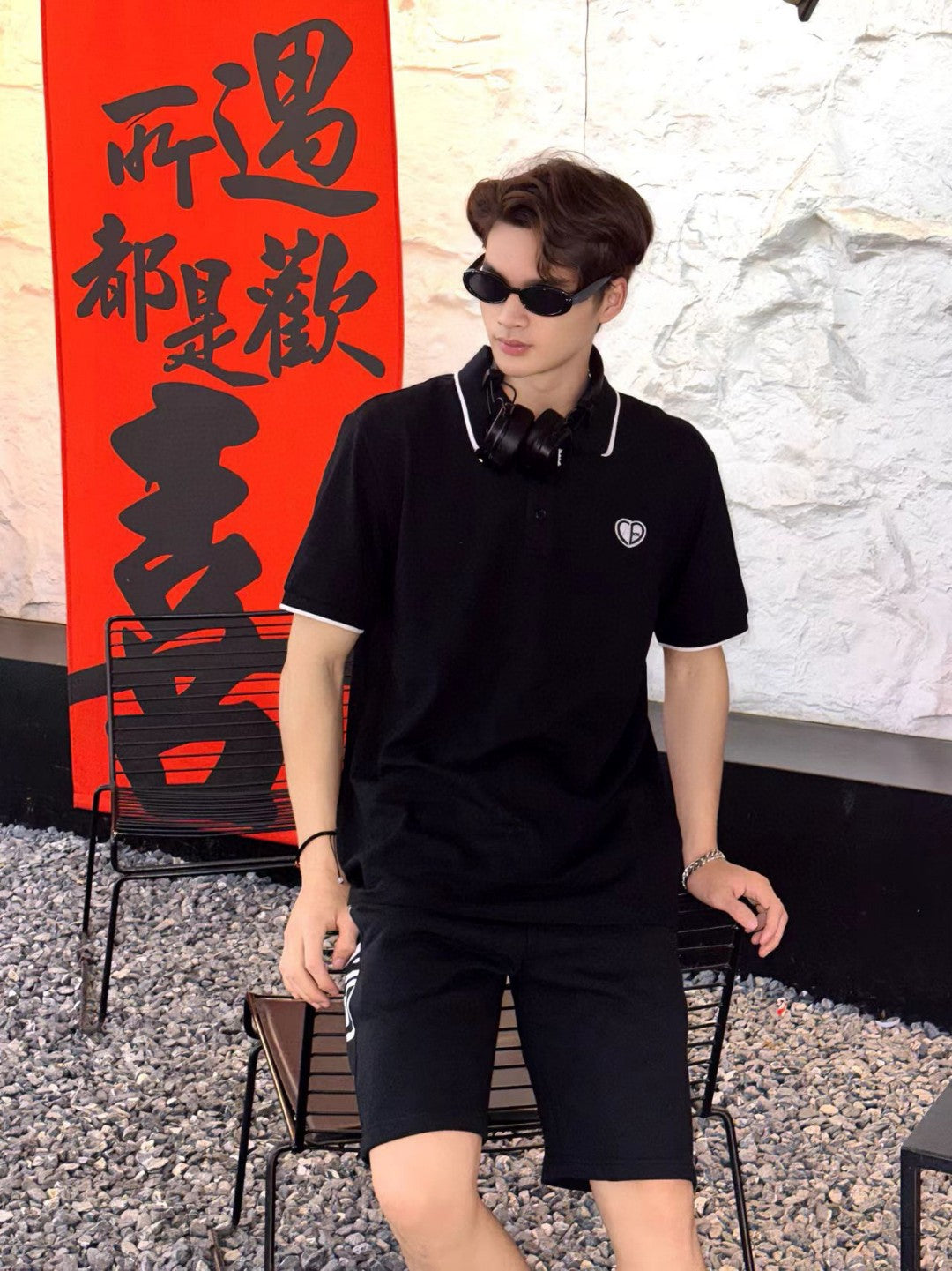 D*or black polo shirt