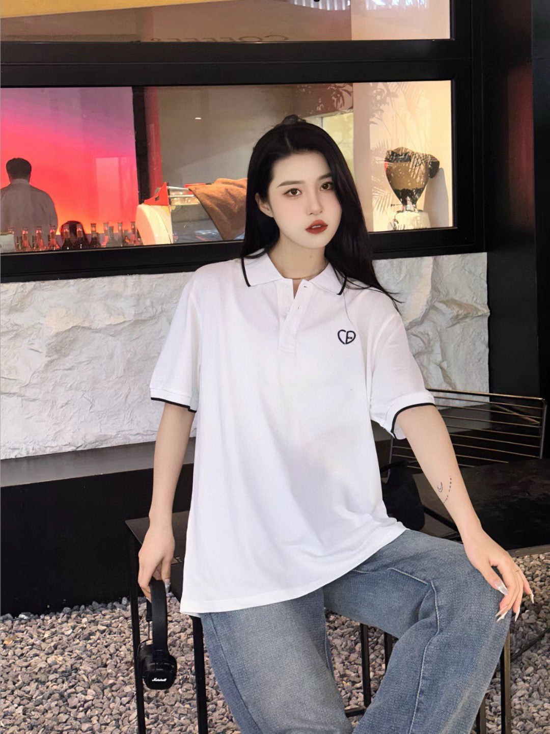 D*or white polo shirt