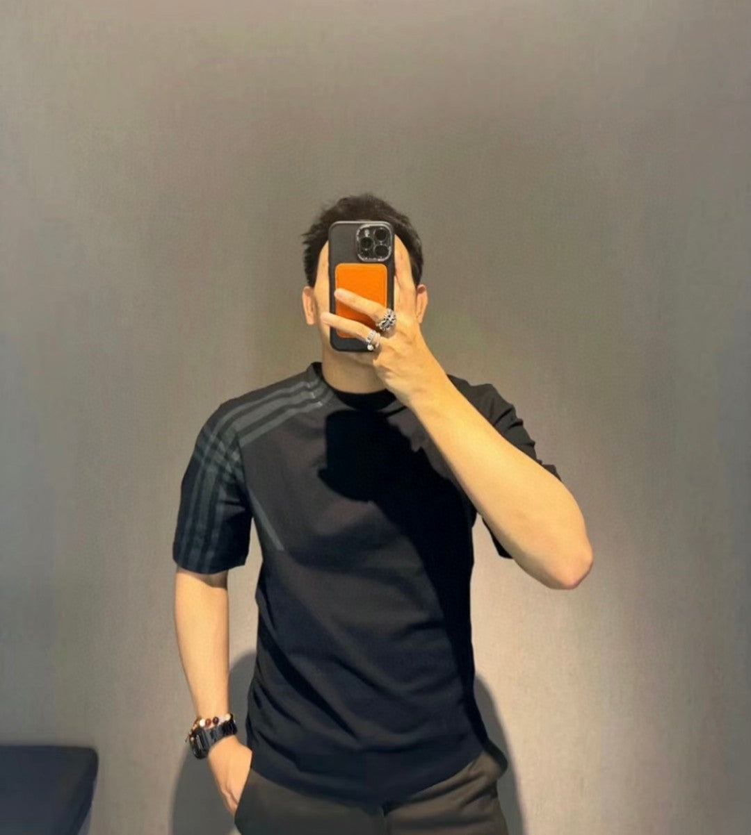 B**rry black check pattern t-shirt
