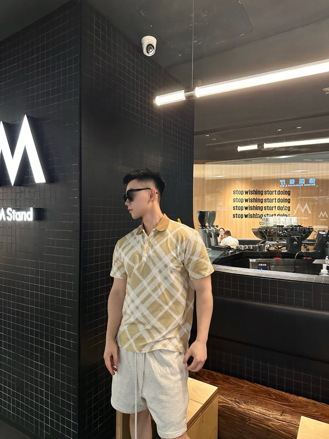B**rry geometric check polo shirt