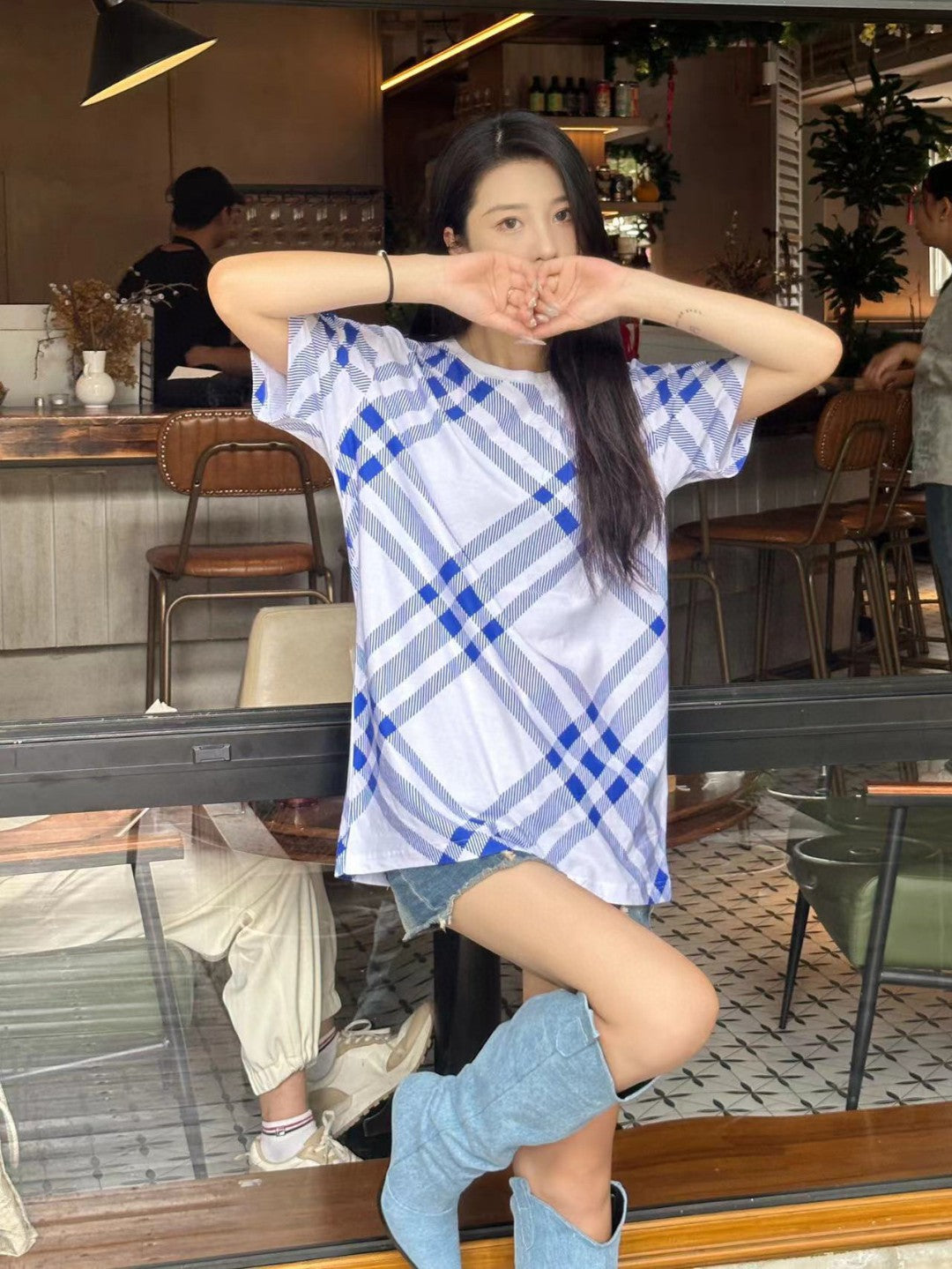 B**rry plaid t-shirt