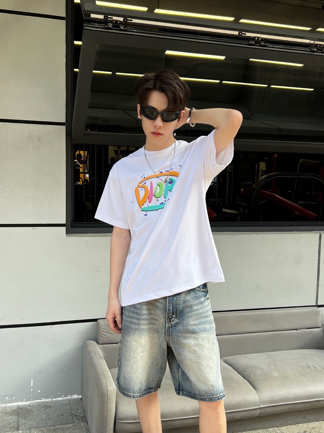 D*or multicolor logo white t-shirt
