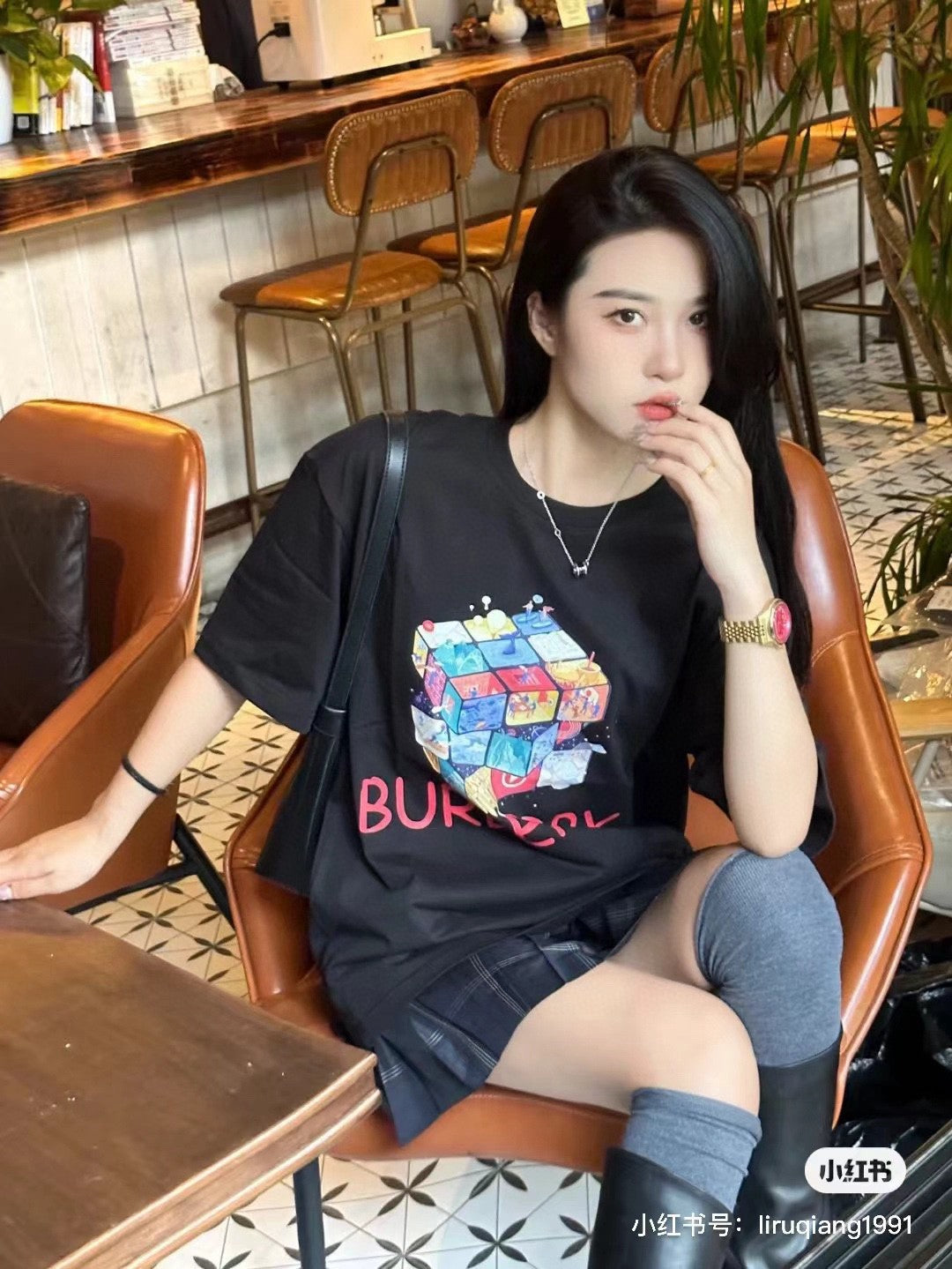 B**rry rubik's cube graphic t-shirt (black)