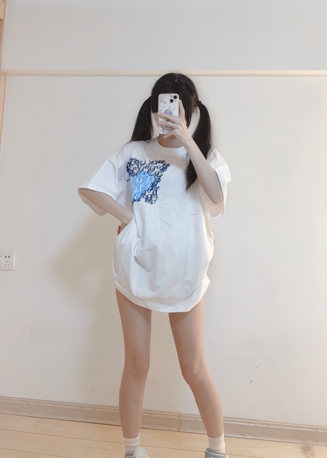 D*or monogram motif t-shirt (white)