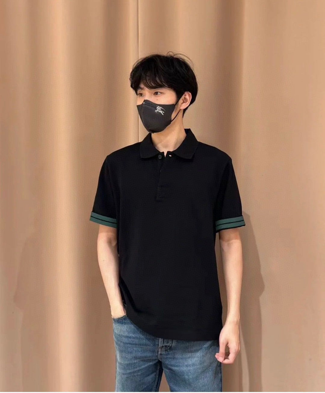 B**rry stripe cuff polo shirt