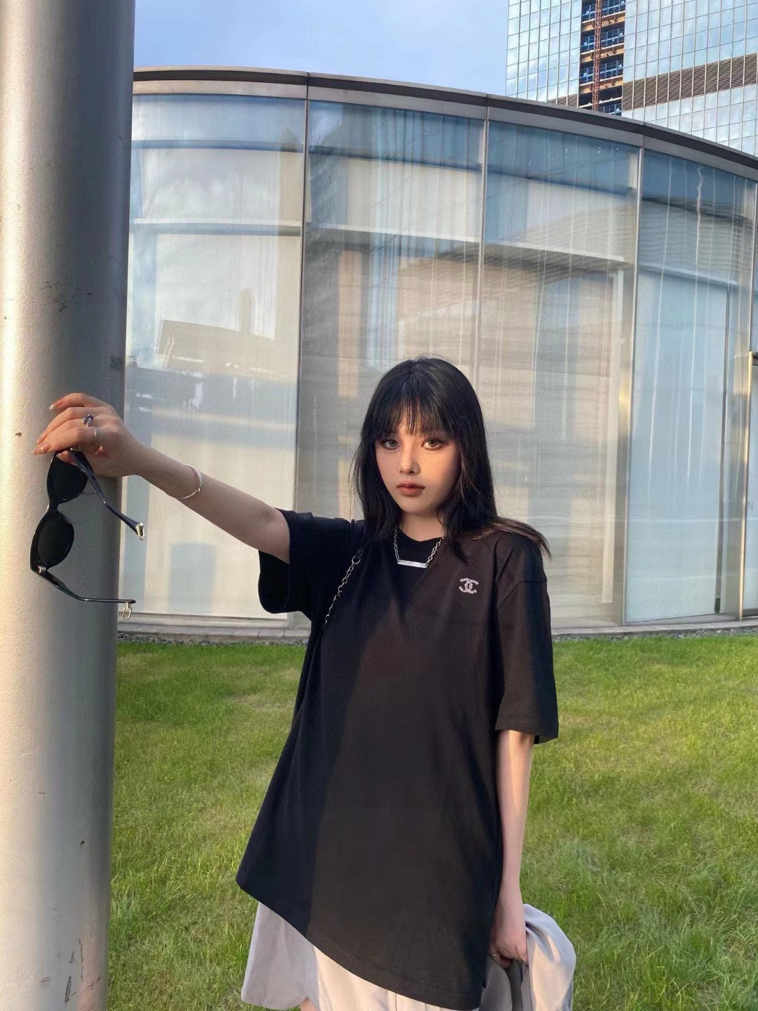 Ch*el classic logo t-shirt in black