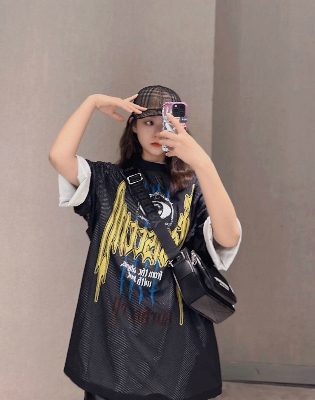 B**rry gothic mesh t-shirt (black)
