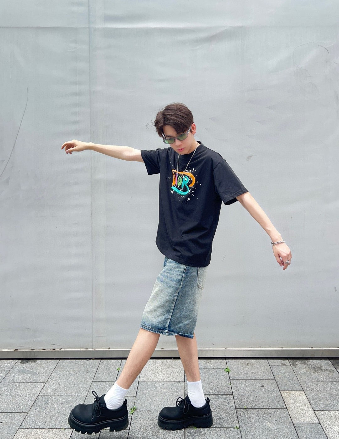 D*or multicolor logo black t-shirt