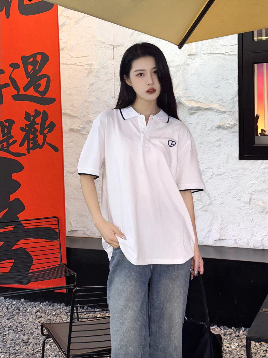 D*or white polo shirt