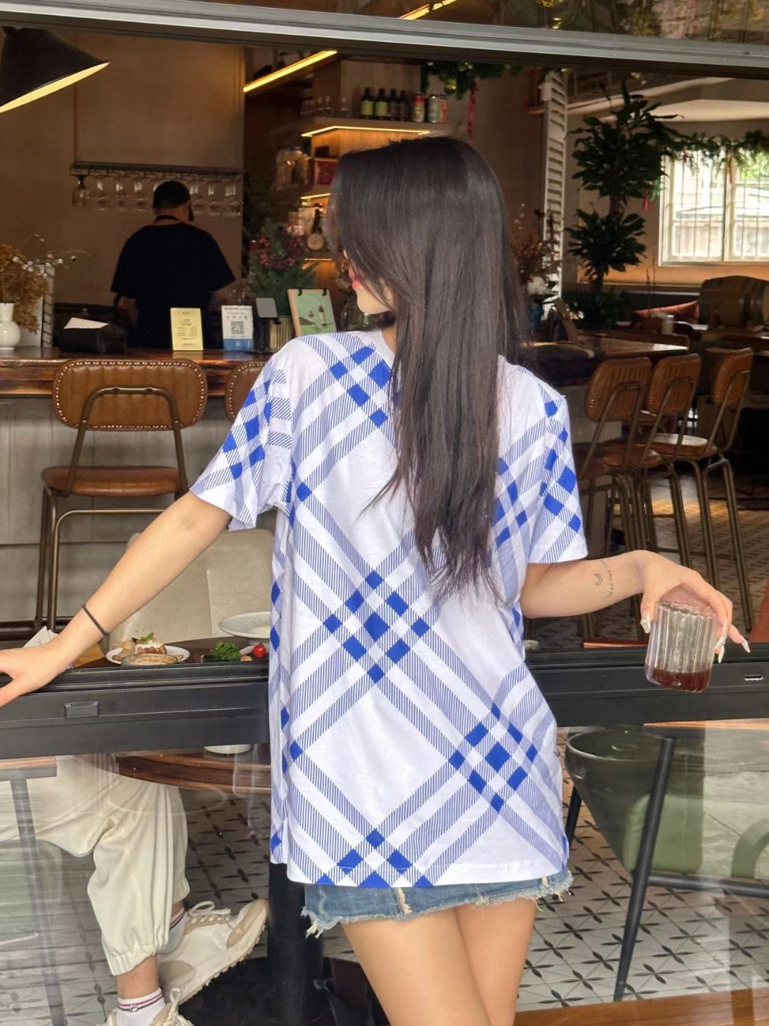 B**rry plaid t-shirt