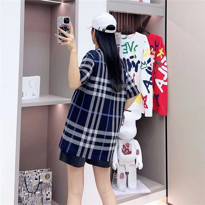 B**rry navy check t-shirt