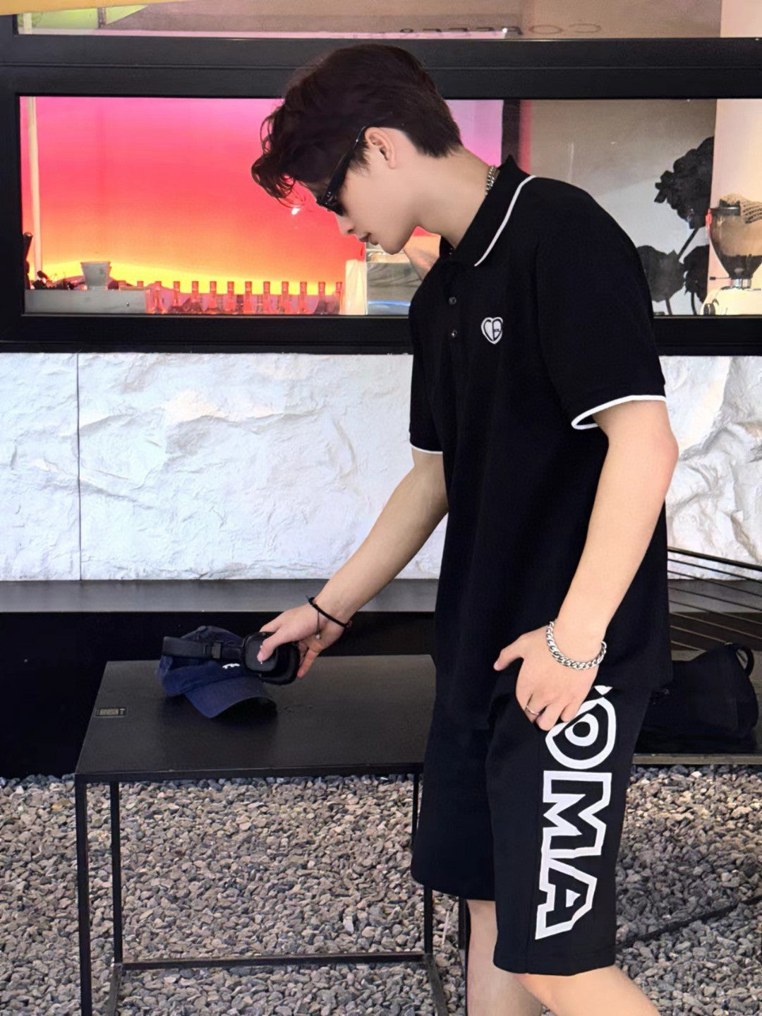 D*or black polo shirt