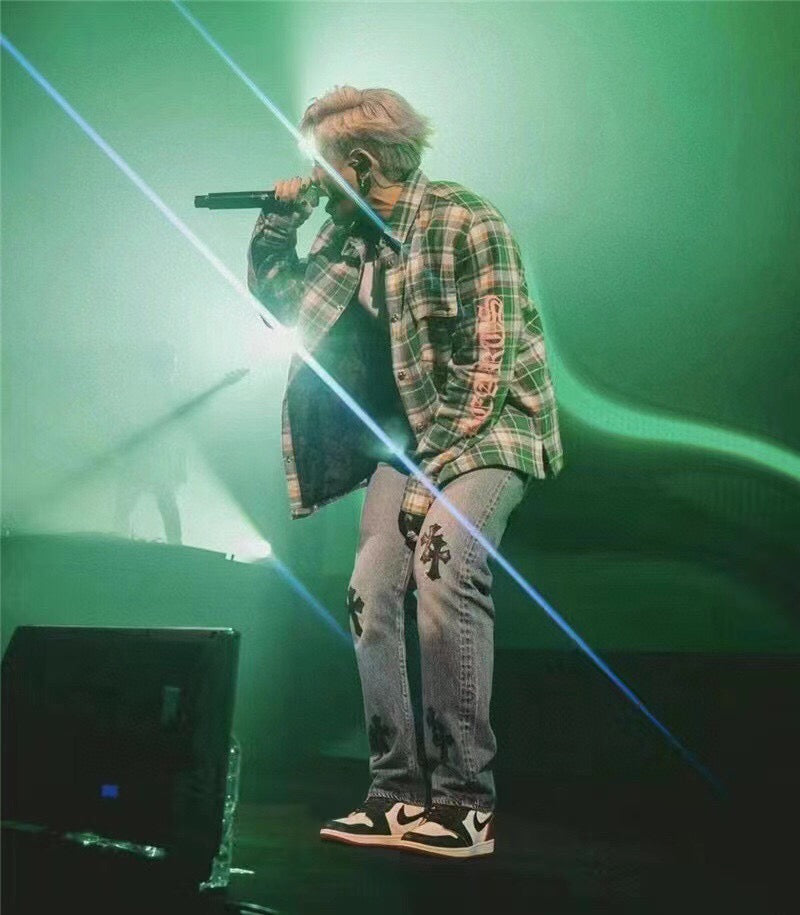 B**rry green plaid shirt