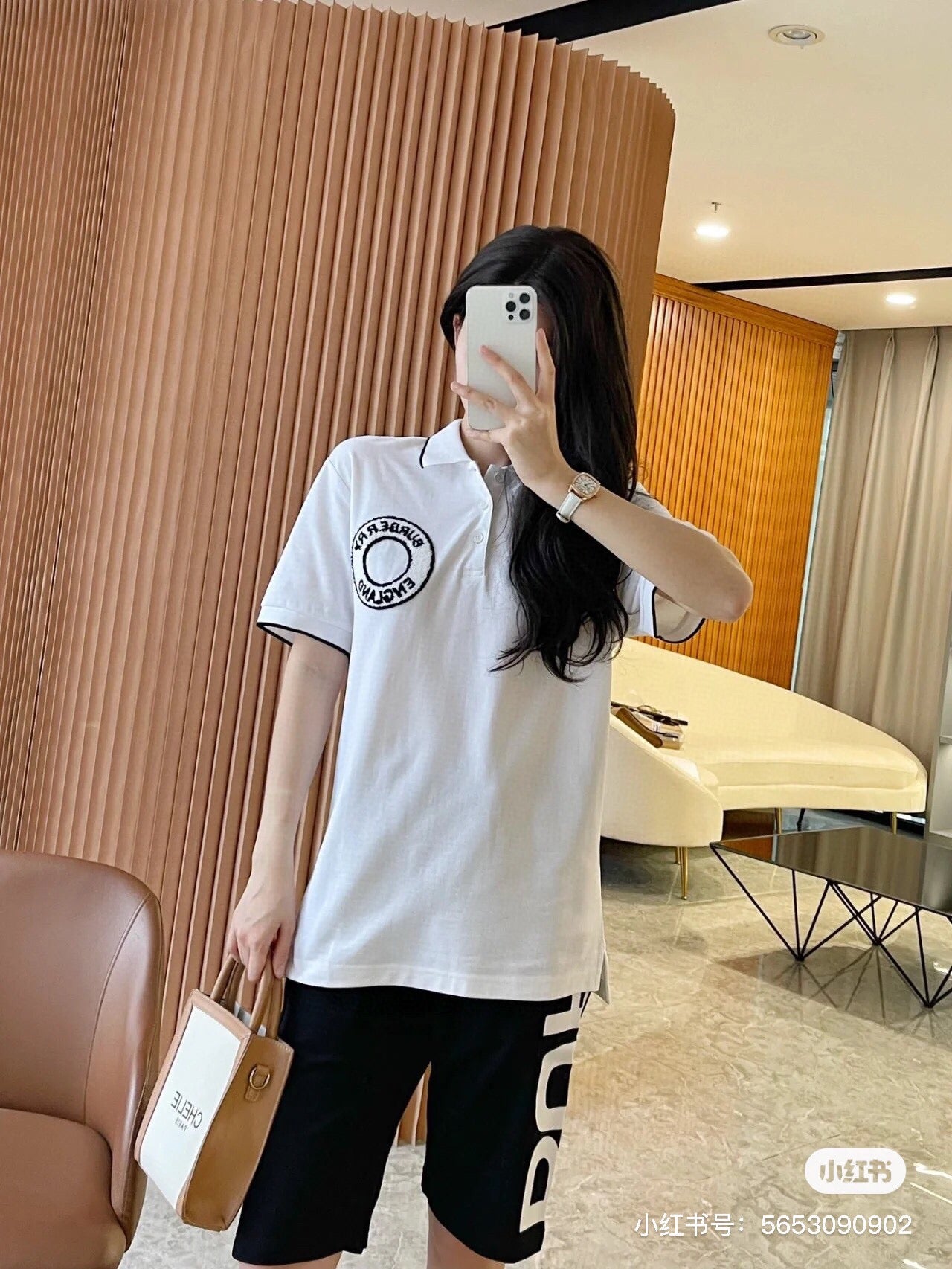 B**rry textured polo shirt in white