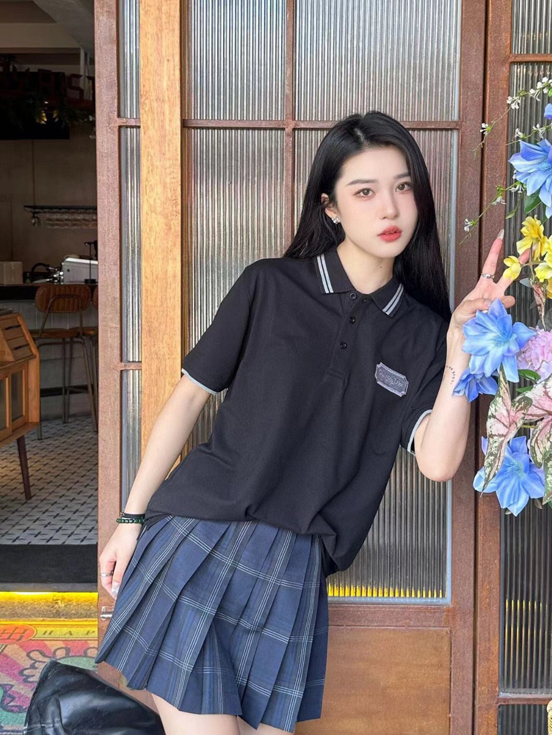 D*or polo shirt (black)