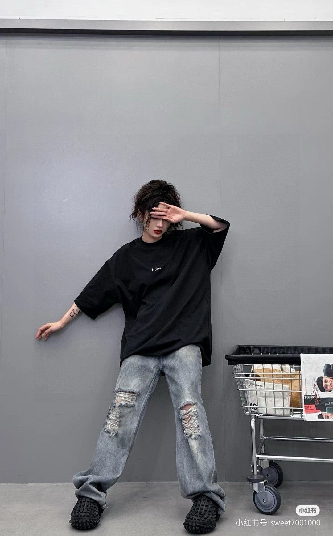 Ba*len*cia*ga je t'aime black t-shirt