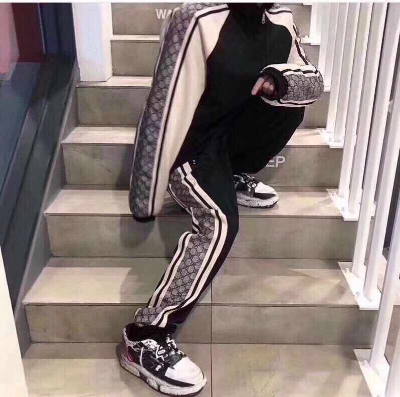 g*u*i gg S*p*e stripe track jacket - black